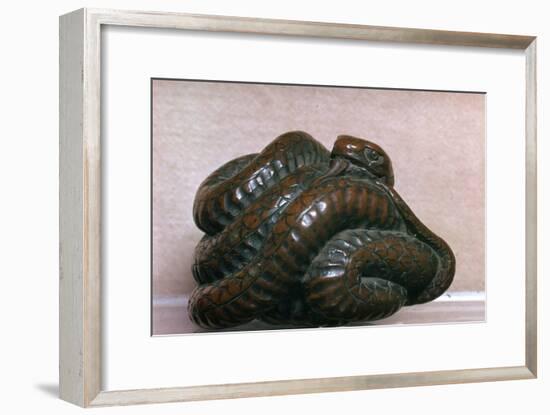 Japanese Netsuke of a snake, 19th century. Artist: Unknown-Unknown-Framed Giclee Print
