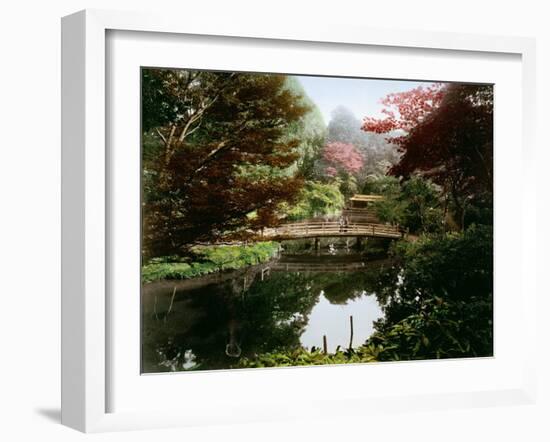 Japanese Ornamental Garden in Blossom-Kusakabe Kimbei-Framed Giclee Print