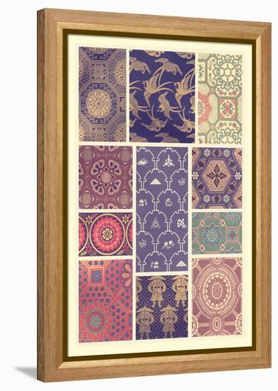 Japanese Patterns-Racinet-Framed Stretched Canvas