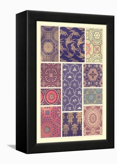 Japanese Patterns-Racinet-Framed Stretched Canvas