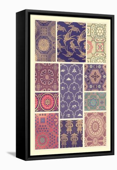 Japanese Patterns-Racinet-Framed Stretched Canvas