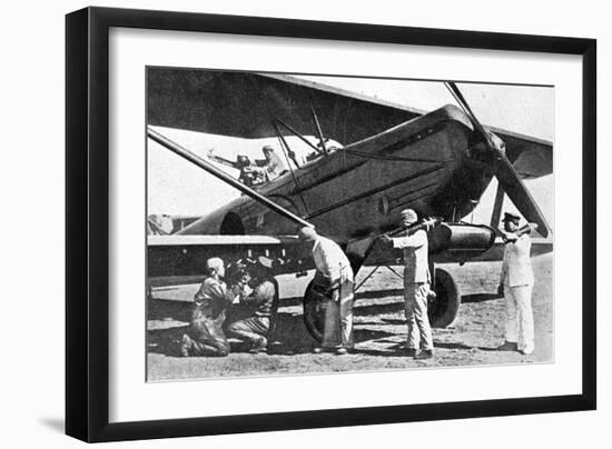 Japanese Plane Being Loaded with Bombs in Manchuria, 1933-Japanese Photographer-Framed Photographic Print