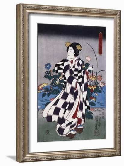 Japanese Print of a Woman Possibly by Yoshitoshi-Stefano Bianchetti-Framed Giclee Print