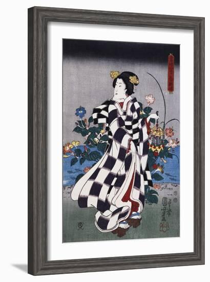 Japanese Print of a Woman Possibly by Yoshitoshi-Stefano Bianchetti-Framed Giclee Print