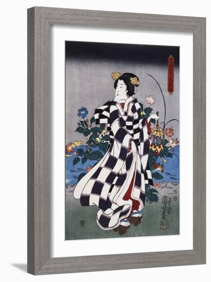Japanese Print of a Woman Possibly by Yoshitoshi-Stefano Bianchetti-Framed Giclee Print