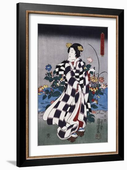 Japanese Print of a Woman Possibly by Yoshitoshi-Stefano Bianchetti-Framed Giclee Print