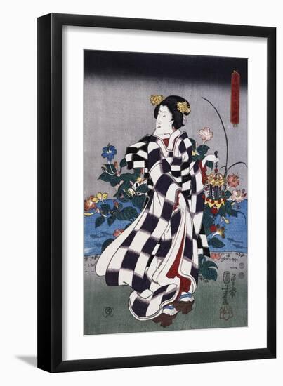 Japanese Print of a Woman Possibly by Yoshitoshi-Stefano Bianchetti-Framed Giclee Print