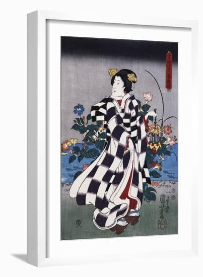 Japanese Print of a Woman Possibly by Yoshitoshi-Stefano Bianchetti-Framed Giclee Print