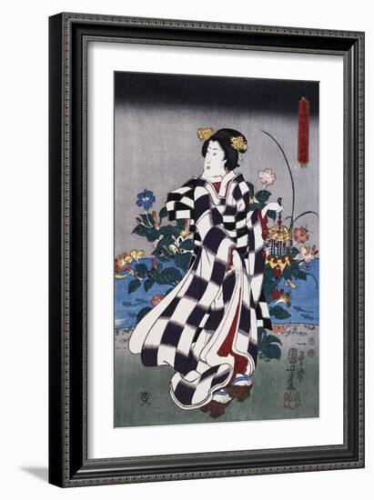 Japanese Print of a Woman Possibly by Yoshitoshi-Stefano Bianchetti-Framed Giclee Print