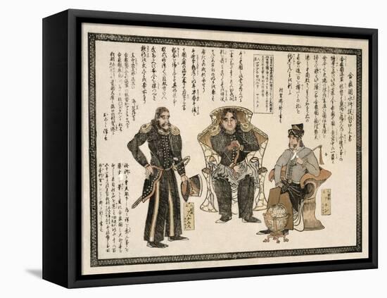 Japanese Print Showing Commander Anan, Commodore Matthew Perry and Captain Henry Adams-null-Framed Premier Image Canvas