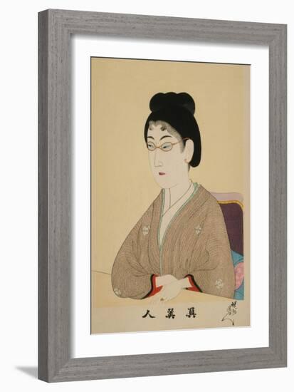 Japanese Professional Woman-Hashinobu Chikanobu-Framed Art Print