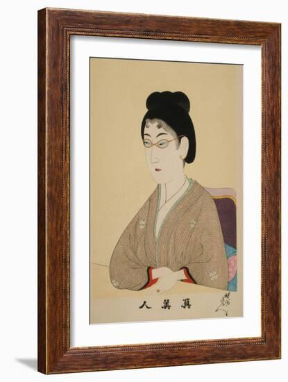 Japanese Professional Woman-Hashinobu Chikanobu-Framed Art Print