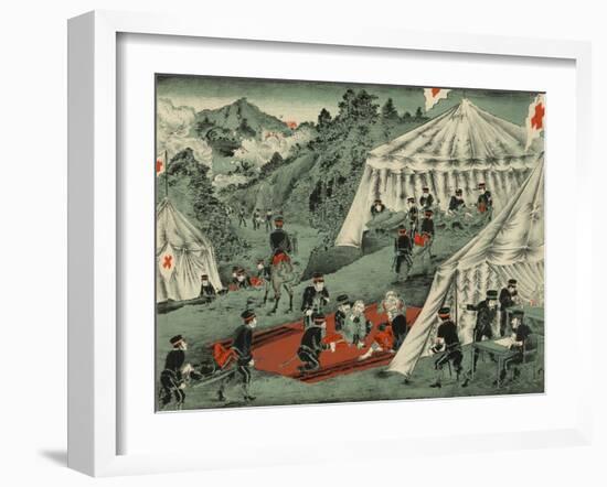 Japanese Red Cross Cares for the Wounded-null-Framed Art Print