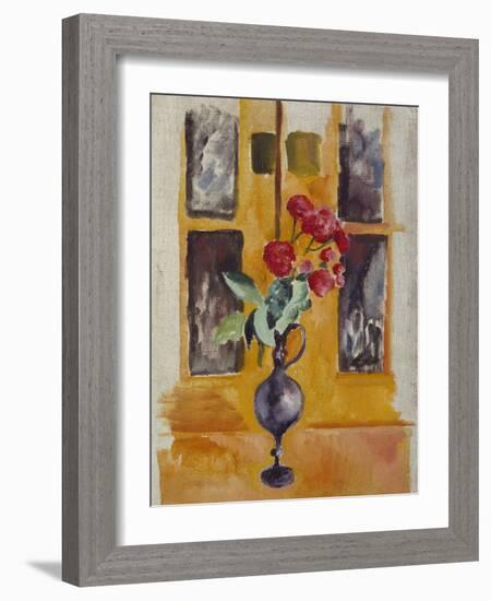 Japanese Roses in a Blue Glass, 1910-Auguste Macke-Framed Giclee Print