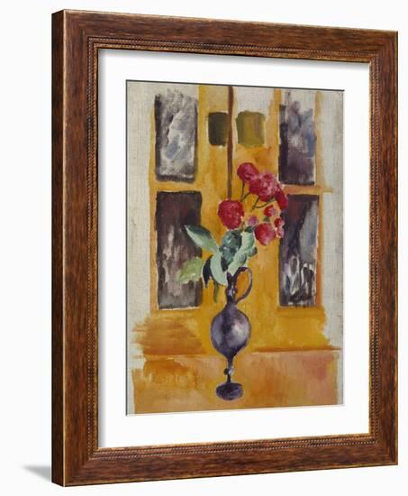 Japanese Roses in a Blue Glass, 1910-Auguste Macke-Framed Giclee Print