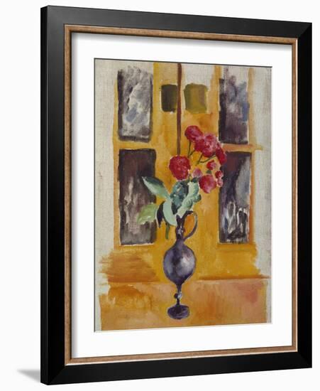 Japanese Roses in a Blue Glass, 1910-Auguste Macke-Framed Giclee Print