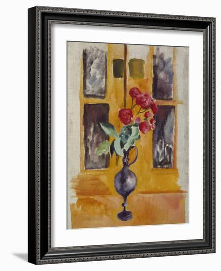 Japanese Roses in a Blue Glass, 1910-Auguste Macke-Framed Giclee Print