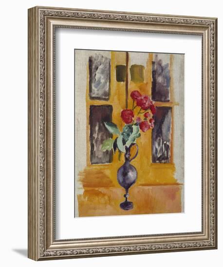 Japanese Roses in a Blue Glass, 1910-Auguste Macke-Framed Giclee Print