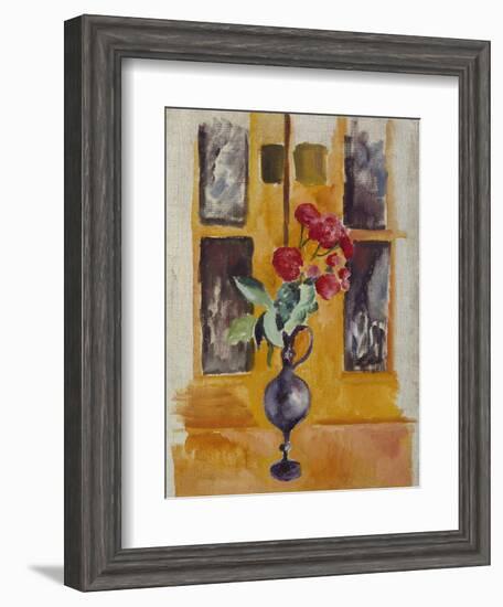 Japanese Roses in a Blue Glass, 1910-Auguste Macke-Framed Giclee Print