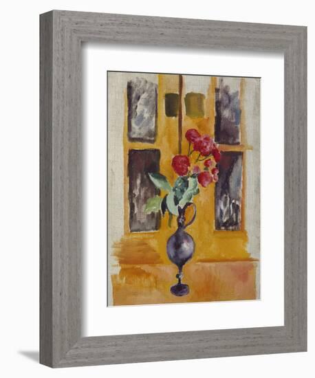 Japanese Roses in a Blue Glass, 1910-Auguste Macke-Framed Giclee Print