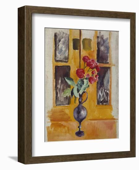 Japanese Roses in a Blue Glass, 1910-Auguste Macke-Framed Giclee Print