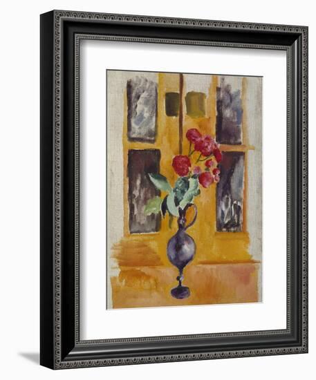 Japanese Roses in a Blue Glass, 1910-Auguste Macke-Framed Giclee Print