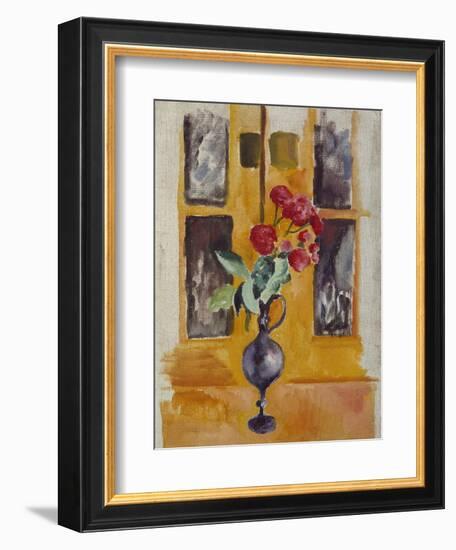 Japanese Roses in a Blue Glass, 1910-Auguste Macke-Framed Giclee Print