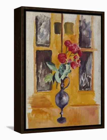 Japanese Roses in a Blue Glass, 1910-Auguste Macke-Framed Premier Image Canvas