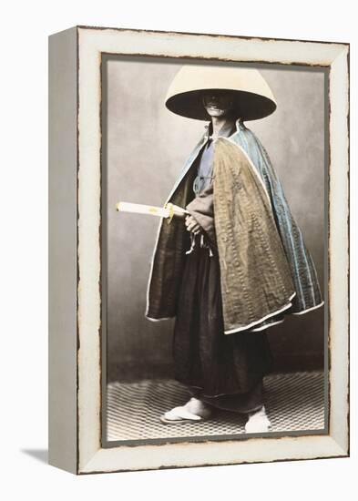 Japanese Samurai in Traditional Costume, 1868-Felice Beato-Framed Premier Image Canvas