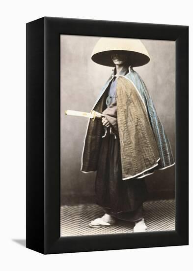 Japanese Samurai in Traditional Costume, 1868-Felice Beato-Framed Premier Image Canvas