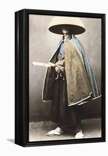 Japanese Samurai in Traditional Costume, 1868-Felice Beato-Framed Premier Image Canvas