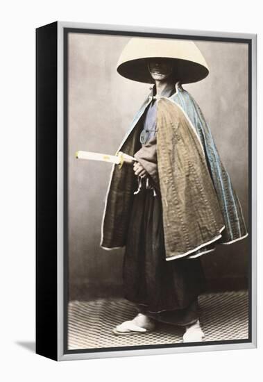 Japanese Samurai in Traditional Costume, 1868-Felice Beato-Framed Premier Image Canvas