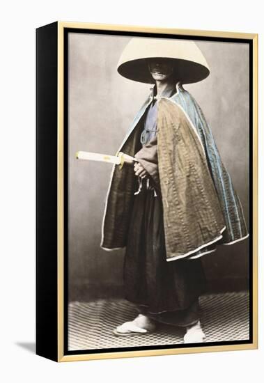 Japanese Samurai in Traditional Costume, 1868-Felice Beato-Framed Premier Image Canvas