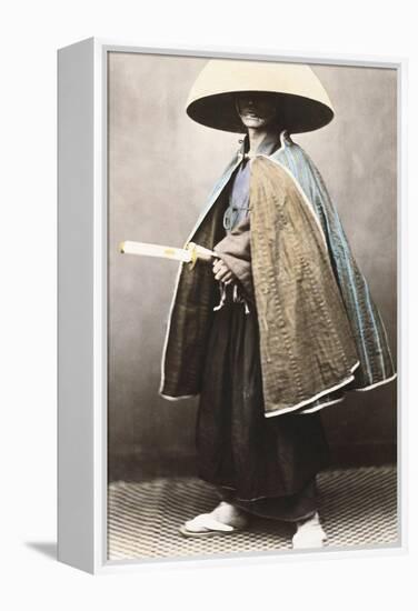 Japanese Samurai in Traditional Costume, 1868-Felice Beato-Framed Premier Image Canvas