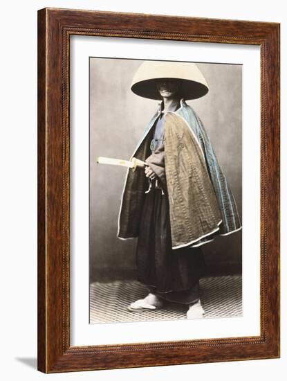 Japanese Samurai in Traditional Costume, 1868-Felice Beato-Framed Giclee Print