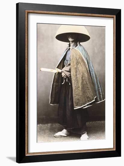 Japanese Samurai in Traditional Costume, 1868-Felice Beato-Framed Giclee Print