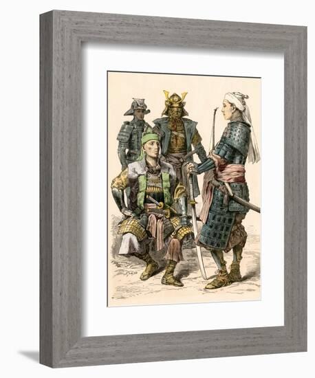 Japanese Samurai Warriors in Full Armor-null-Framed Giclee Print