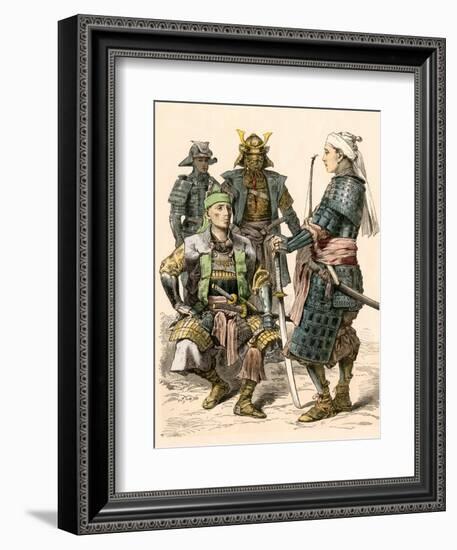 Japanese Samurai Warriors in Full Armor-null-Framed Giclee Print