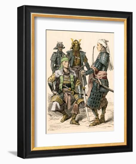 Japanese Samurai Warriors in Full Armor-null-Framed Giclee Print