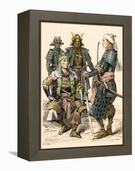 Japanese Samurai Warriors in Full Armor-null-Framed Premier Image Canvas