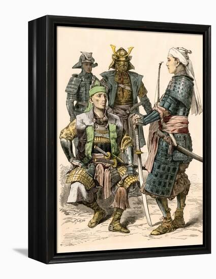 Japanese Samurai Warriors in Full Armor-null-Framed Premier Image Canvas