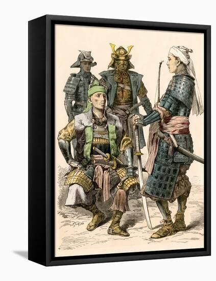 Japanese Samurai Warriors in Full Armor-null-Framed Premier Image Canvas