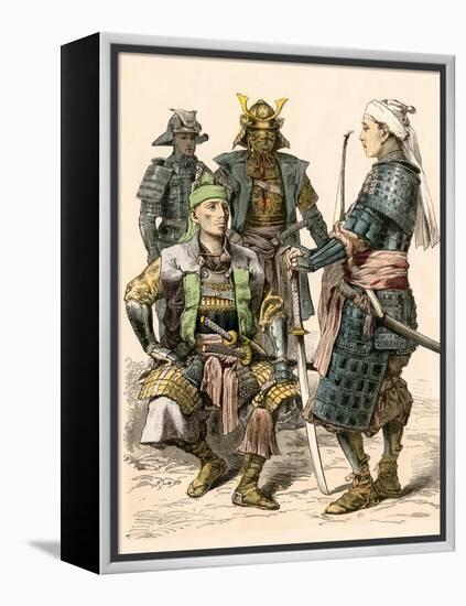 Japanese Samurai Warriors in Full Armor-null-Framed Premier Image Canvas