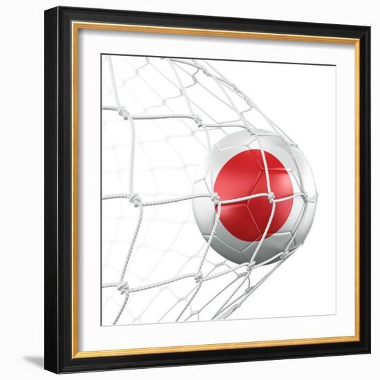 Japanese Soccer Ball in a Net-zentilia-Framed Premium Giclee Print