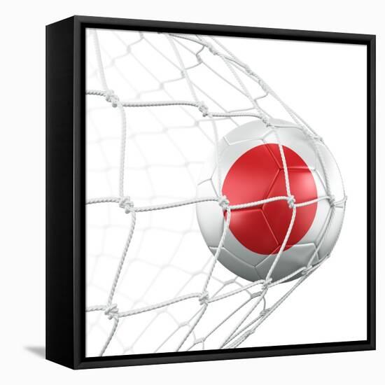 Japanese Soccer Ball in a Net-zentilia-Framed Stretched Canvas