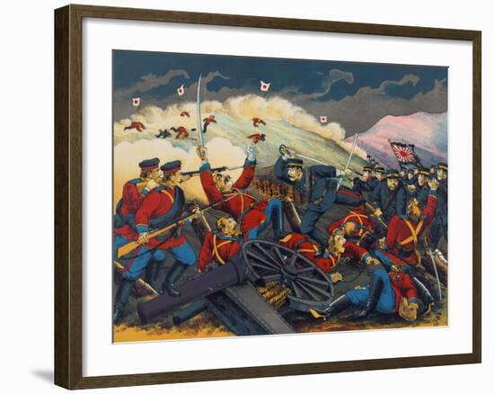 Japanese Soldier Overrun Russians at Fen-Shui Ling-null-Framed Art Print