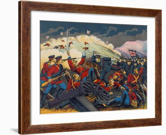 Japanese Soldier Overrun Russians at Fen-Shui Ling-null-Framed Art Print