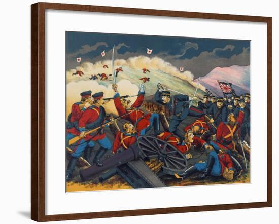 Japanese Soldier Overrun Russians at Fen-Shui Ling-null-Framed Art Print