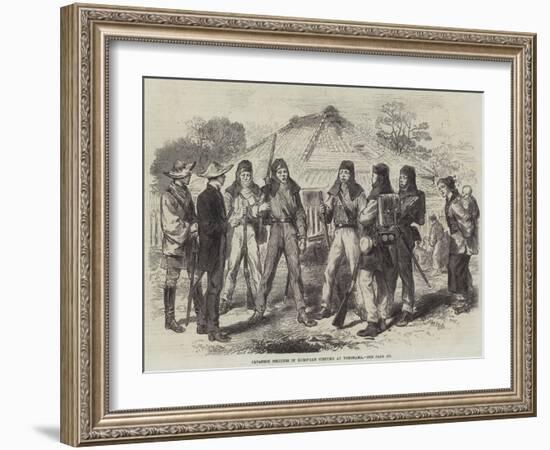 Japanese Soldiers in European Costume at Yokohama-null-Framed Giclee Print