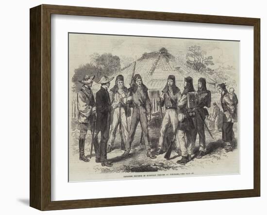 Japanese Soldiers in European Costume at Yokohama-null-Framed Giclee Print